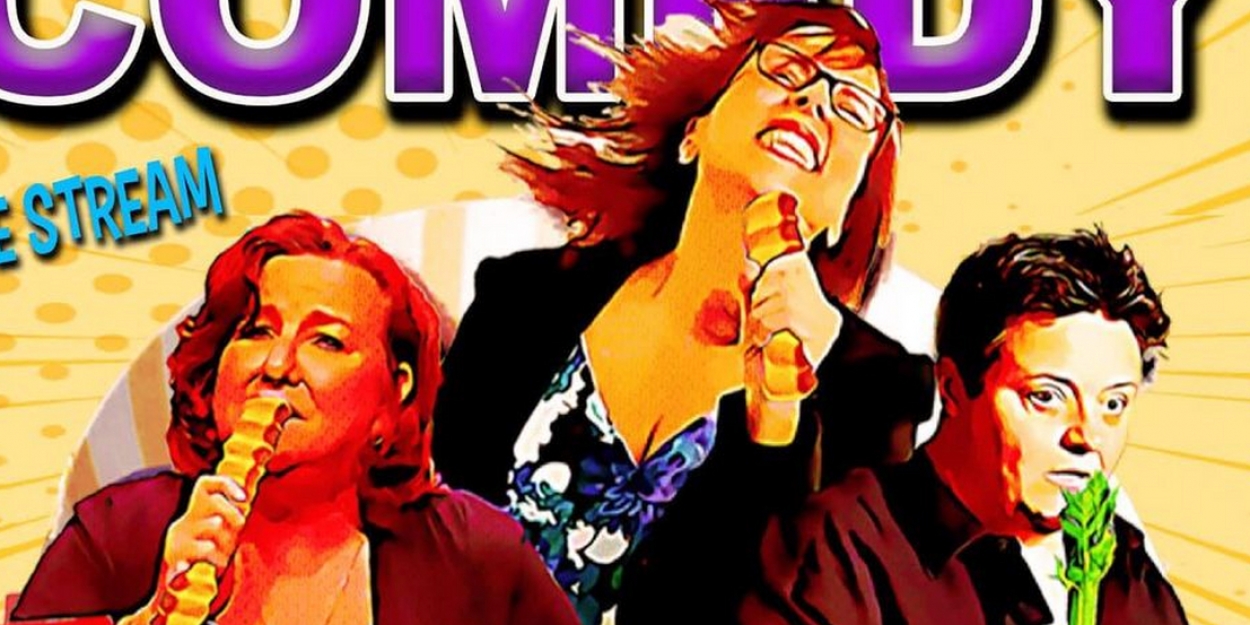 Supersized Comedy virtual benefit show flyer for OMG Comedy Club