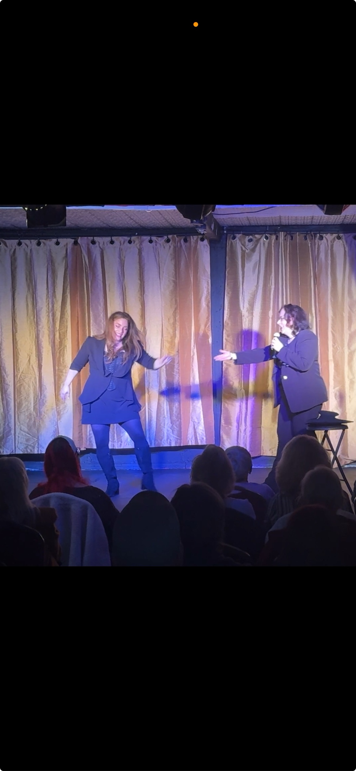 Mary Dimino and Carolann Valentino performing together onstage